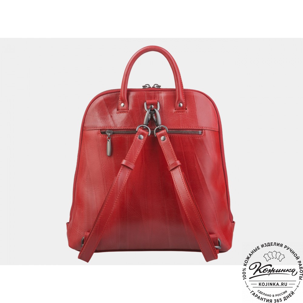 Женский кожаный рюкзак "Джорджия" (красный)